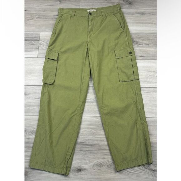 Madewell Size 27 Classic Olive Garment-Dyed Low-Slung Straight Cargo Pants - Picture 3 of 10